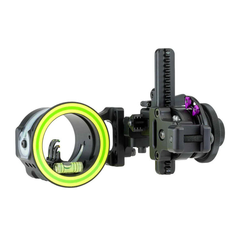 Spot Hogg Boonie lightweight archery sight with micro-adjustable axis and silent adjustments.