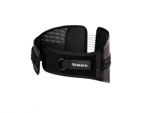 Simms BackMagic Wading Belt featuring ergonomic support, adjustable design, and durable materials, perfect for providing back support during long hours of wading and fishing.