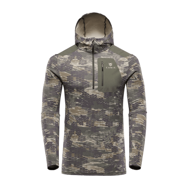 Canis Chamois Fleece Hooded Half - ZipJOOTTIAlpha Camo