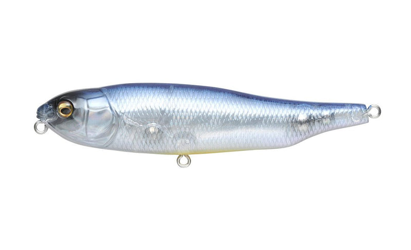 Megabass GIANT DOG-X showcasing its sleek profile and vibrant colors, perfect for effective topwater fishing.