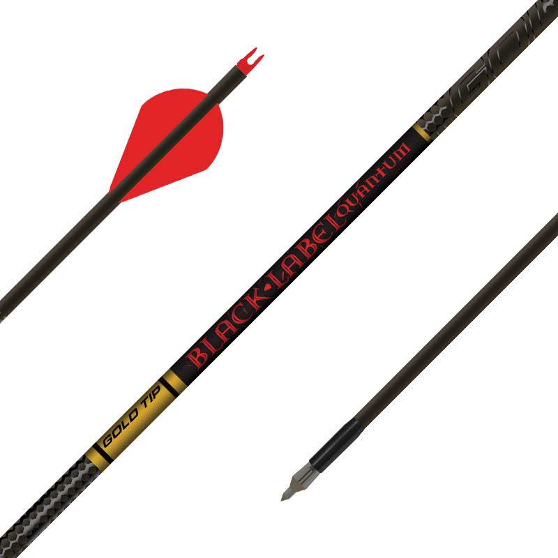 Gold Tip Black Label Quantum Fletched Hunting Arrows (12 Pack)