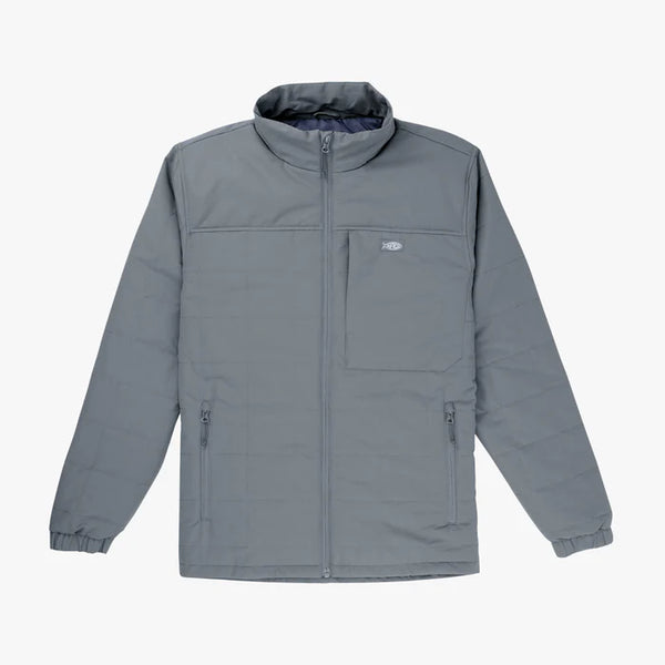 Aftco Crosswind Puffer Jacket featuring heavyweight insulation, a durable exterior, and multiple pockets, perfect for warmth and functionality during fishing trips and outdoor activities.