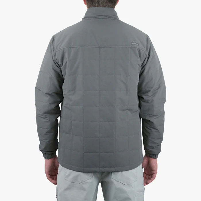 Aftco Crosswind Puffer Jacket featuring heavyweight insulation, a durable exterior, and multiple pockets, perfect for warmth and functionality during fishing trips and outdoor activities.