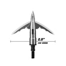 Bowmar Crossbow Edition Titanium Broadhead, 100 grain, 2.0-inch cut, blades open with size label