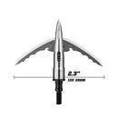 Bowmar Crossbow Edition Titanium Broadhead, 100 grain, 2.3-inch cut, blades open with size label