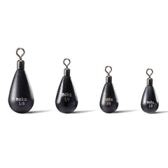 Nako 97% Density Tungsten Free Rig Tear Drop Shot Weights | 5 Pack | Round Eye Free Rig Weights