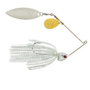 BOOYAH Covert Series 1/2 oz White Silver Scale and Pearl White — nickel willow and gold Colorado blades