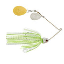BOOYAH Covert Series 1/2 oz White Chartreuse Silver Scale and Pearl Chartreuse — gold and nickel Colorado blades
