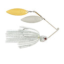 BOOYAH Covert Series 1/2 oz White Silver Scale and Pearl White — gold and nickel willow blades