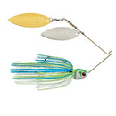 BOOYAH Covert Series 1/2 oz White Chartreuse Blue — gold and nickel willow blades