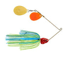 BOOYAH Covert Series 1/2 oz Blue Chartreuse with Red Head — gold and orange Colorado blades