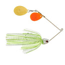BOOYAH Covert Series 1/2 oz White Chartreuse Silver Scale — gold and orange Colorado blades