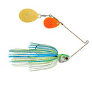 BOOYAH Covert Series 1/2 oz White Chartreuse Blue — gold and orange Colorado blades