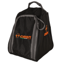 Black Crispi Boot Bag with carry handle, gray zipper trim and orange Crispi logo