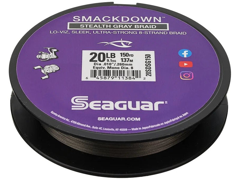 stealth braided fishing line Seaguar Smackdown Braid 20 lb / Gray Abu 6500 C3CT Premium Type_Baitcasting Rod Color:Gold/Black or diameter
