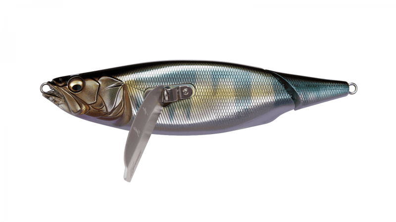 Megabass I-WING 135 showcasing its sleek profile and vibrant colors, ideal for effective topwater fishing presentations.