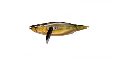 Megabass I-WING 135 showcasing its sleek profile and vibrant colors, ideal for effective topwater fishing presentations.