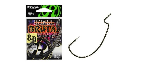 Ryugi Infini Brutal Offset Wide Gap Worm Hook 3pk
