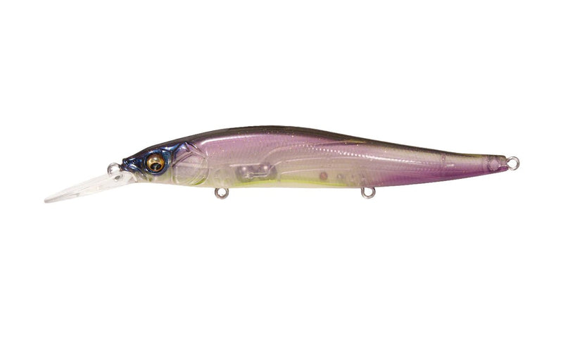 Megabass Vision 110+1 Suspending Jerkbait highlighting its sleek design and suspending action for effective fish attraction.