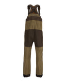 Simms men's ProDry fishing bib in Driftwood, back view