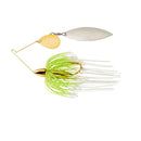War Eagle Screamin' Eagle Gold Frame Tandem Willow Spinnerbait, White Chartreuse, 3/4 oz
