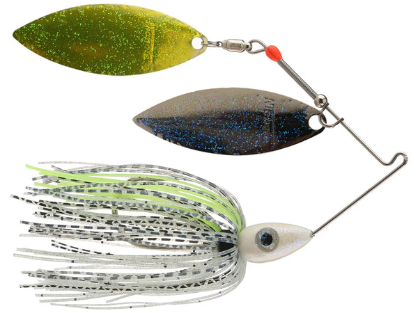 Nichols Lures Pulsator Metal Flake Double Willow Spinnerbait, Bombshell Shad, 3/8-Ounce