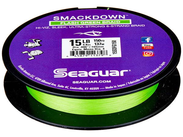 Seaguar Smackdown Hi-Vis Flash Green Braided Fishing Line